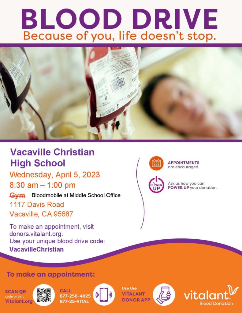 Vacaville Christian HS April 2023 flyers
