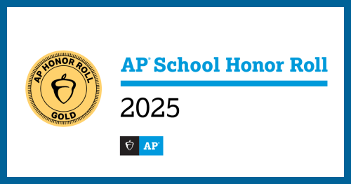 2025 AP School Honor Roll Gold award badge.