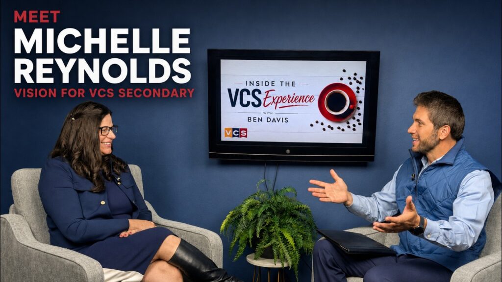 Head of School Ben Davis in conversation with High School Principal Michelle Reynolds