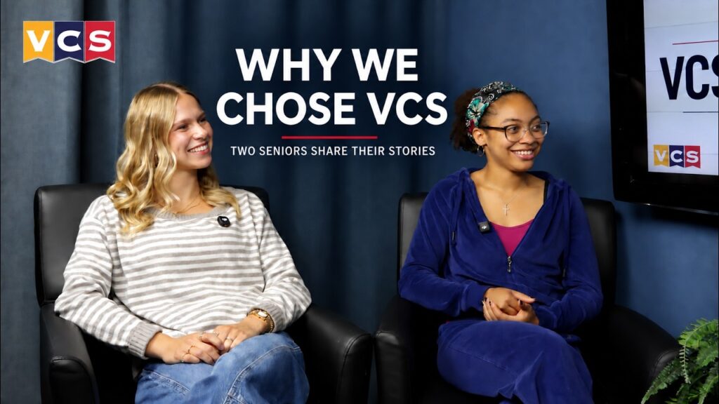 Seniors Mila and Joss interview about why they choose VCS High School. Cover image for youtube